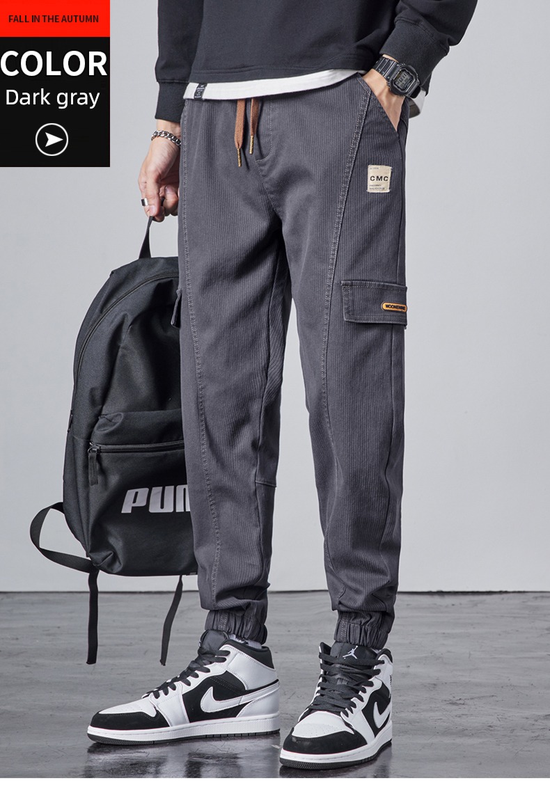 Autumn and winter easy Tie one's feet Harlan leisure time Overalls