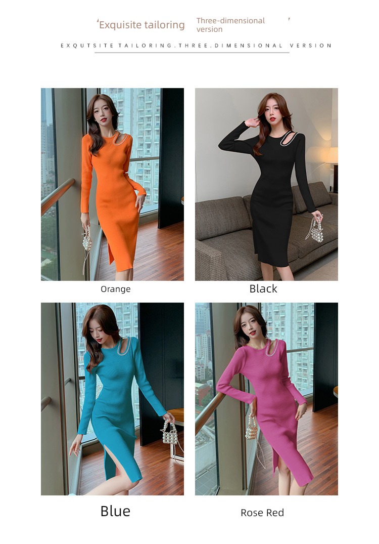 Autumn and winter orange Show thin Scheming Fork in Self-cultivation overcoat