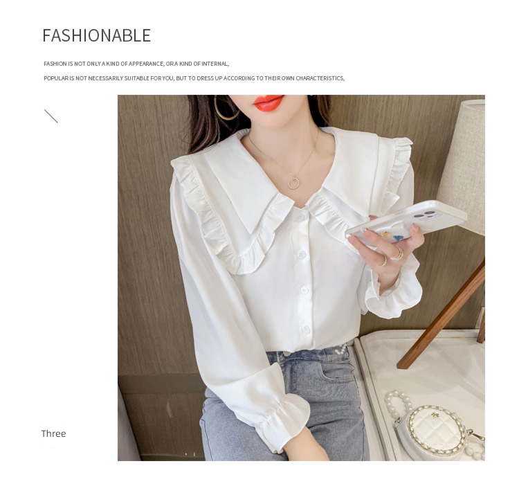 Early autumn jacket gules French summer wear Chiffon shirt