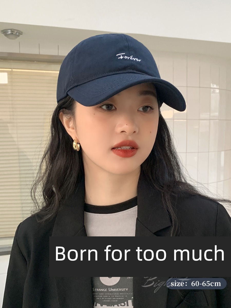 Baseball cap female Soft roof American style Show a small face Big head circumference