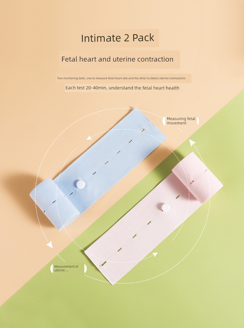 Hospital, Same Section Two Widened Fetal Heart Monitoring Belts for Prenatal Examination — 11