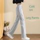 Full cotton sports pants for women in spring and autumn thin wide-leg pants loose straight-leg sweatpants pure cotton high-waist casual pants for women in summer