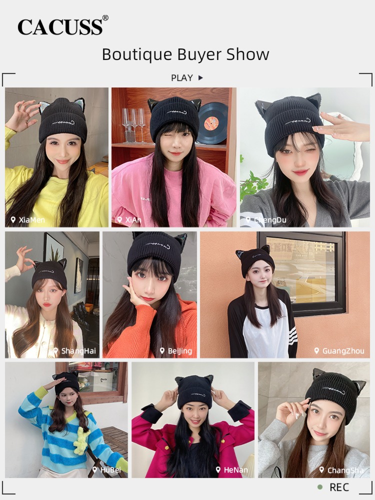 lovely ma'am Autumn and winter keep warm Plush woolen hat