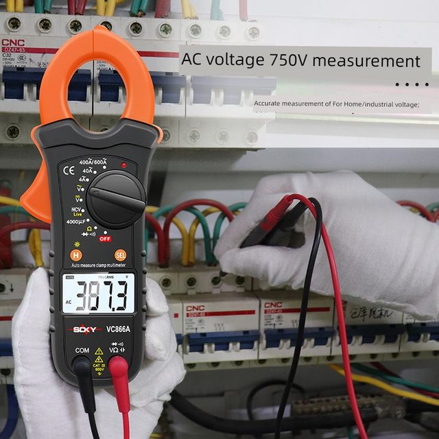 Shengde clamp multimeter VC866A clamp meter Digital ammeter Small current range Capacitive backlight