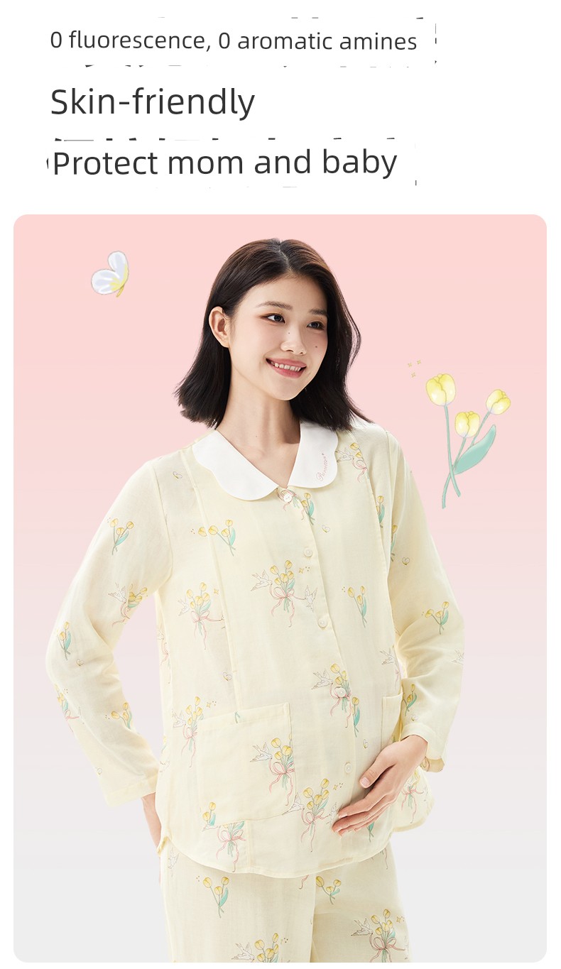 [New Product] Cotton Era Maternity Gauze Home Clothes Pure Cotton Comfortable Nursing and Postpartum Pajamas for Women — 18