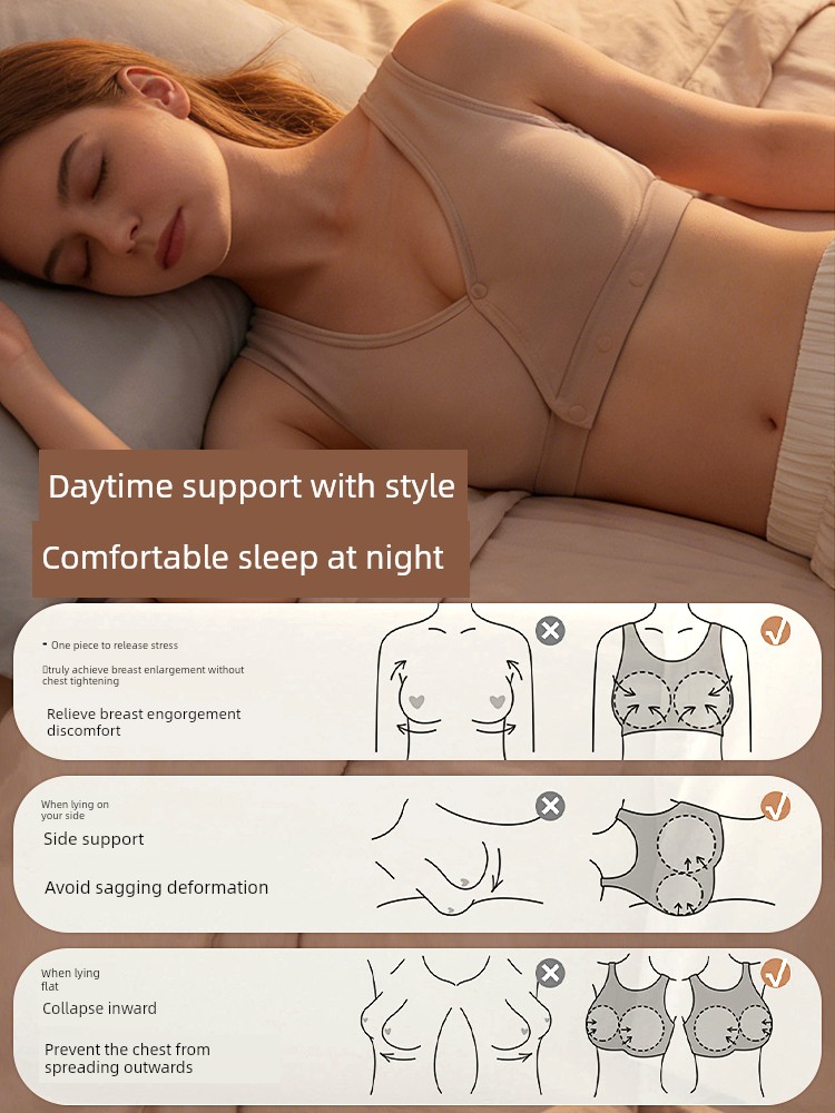 Deep Sleep Nursing Bra for Postpartum Breastfeeding, Maternity Underwear for Pregnancy, Silk Sleep Bra for Pregnancy, Cross-Style — 3