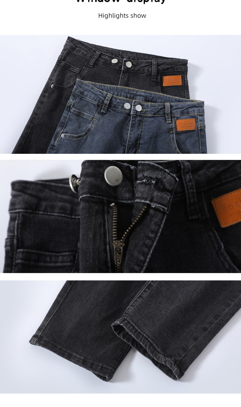 High waist 2022 new pattern Show thin Straight cylinder Jeans
