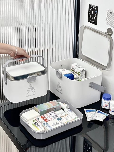 家用药箱药盒宠物用品收纳箱猫狗用品盒收纳盒修理工具收纳简约风