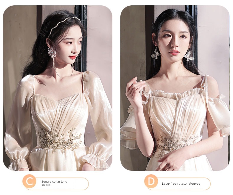 Sisterhood Champagne winter Minority wedding Bridesmaid Dresses