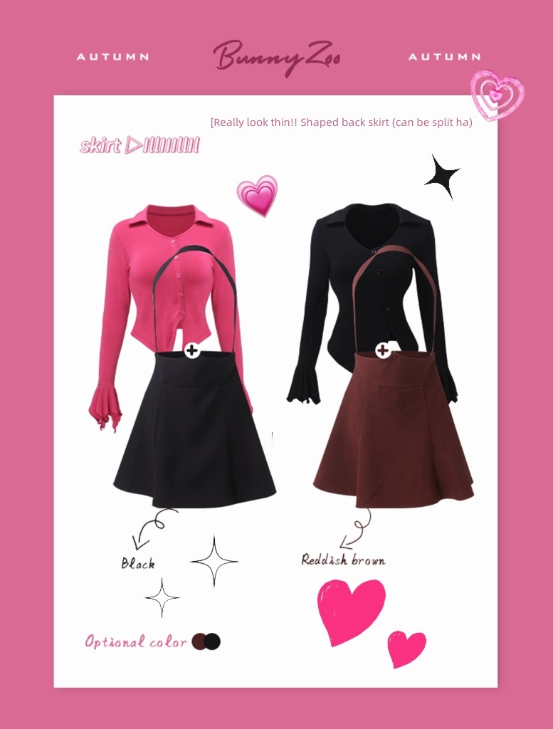 ha-ha Shaping Fish bone week Baizi Woven Strap skirt