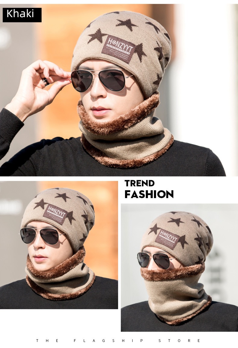 man winter Cold proof Plush Neckline Cycling Hat