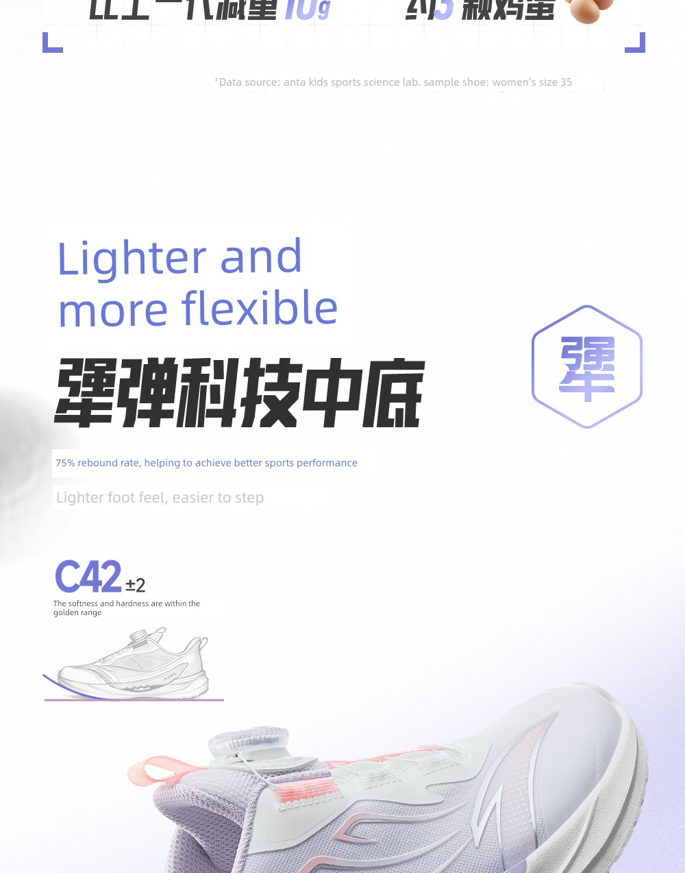 Ride the Wind 2 | Anta Kidsren's Sports Shoes, Girls' Running Shoes, 2026 Early Autumn Kidsren's Shoes, Professional Running Shoes for Students and Girls — 9