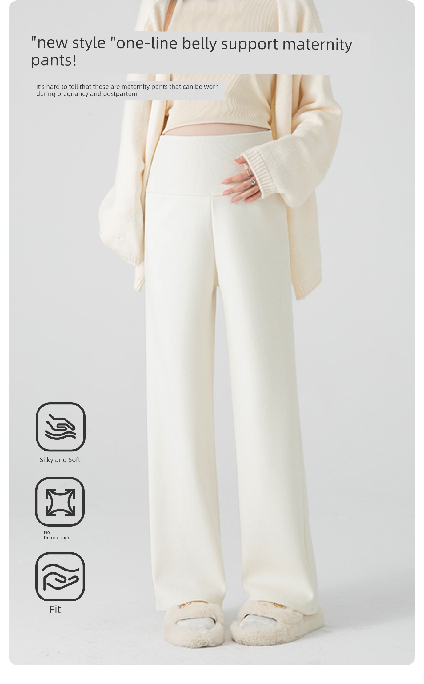 Jq Jingqi Maternity Pants for Autumn 2026 New Wide-Leg Pants That Don'T Squeeze the Belly during Pregnancy, Long Pants for Autumn and Winter Maternity Wear — 2