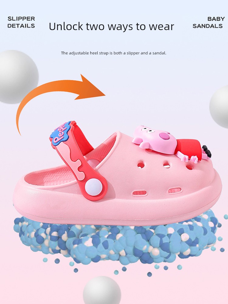 Peppa Pig Official Cartoon Slippers for Children Summer 2026 Home Bath Non-Slip Baby Outdoor Soft Sole Clogs — 5