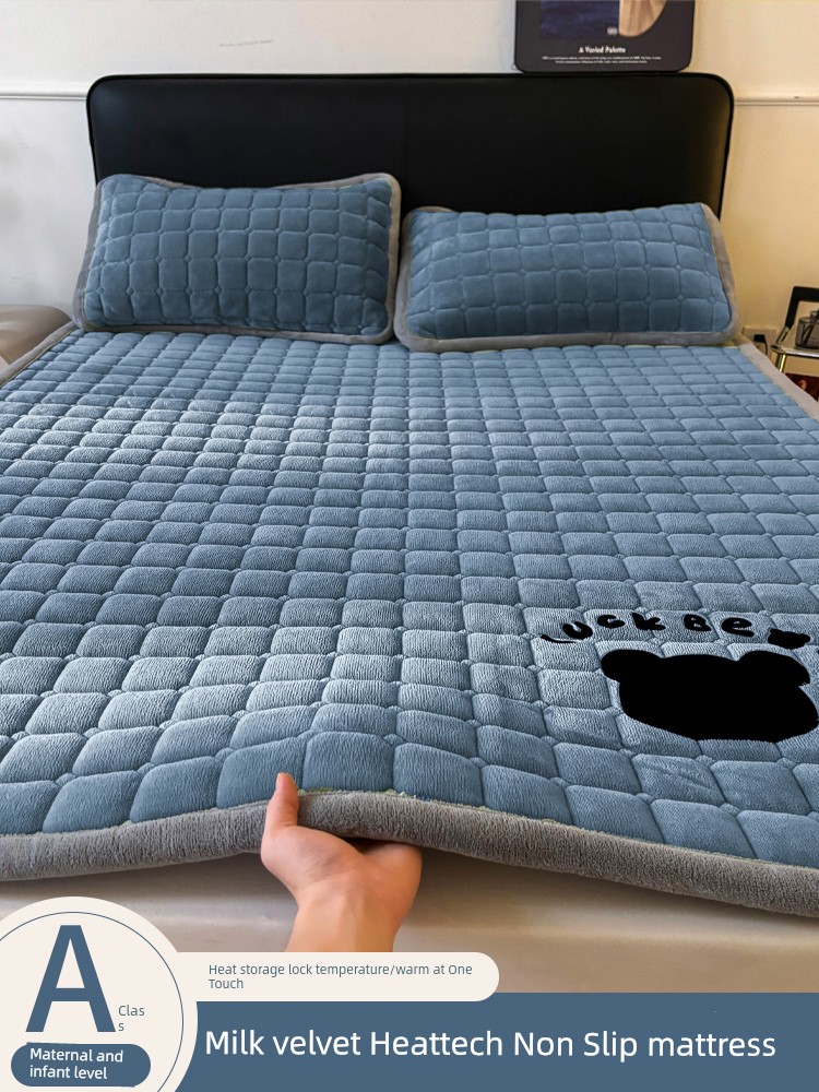 Milk Velvet Mattress Pad Soft Cushion for Home Use, Thickened for Dormitory Students, Single Bed Pad, Winter Fleece Blanket Mattress