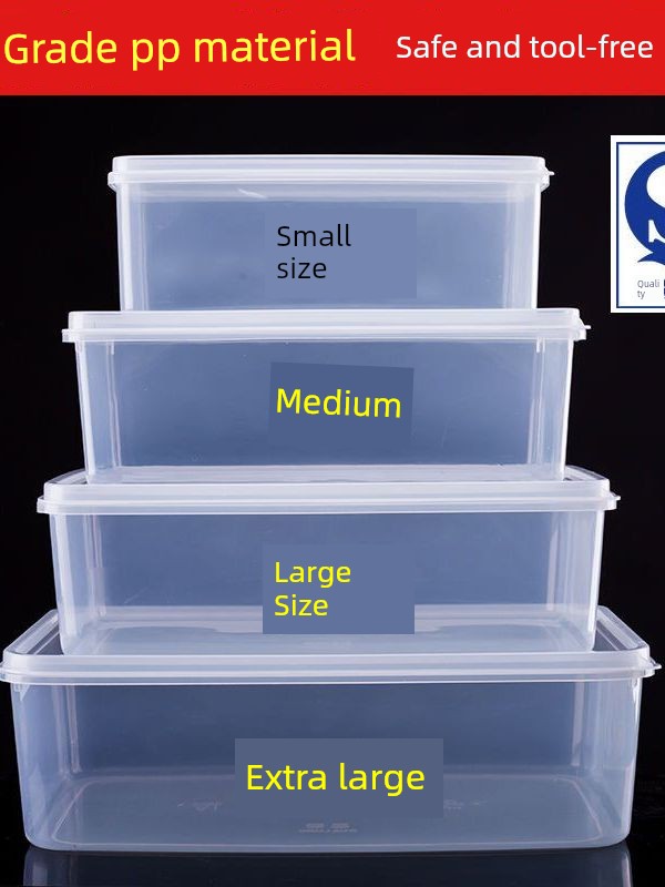 Refrigerator Special Cold Storage Box Food Grade Storage Box Commercial Crisper Transparent Plastic Box Rectangular Storage Box