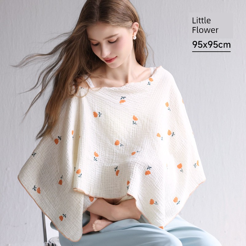 Nursing Cover Cloth Pure Cotton Nursing Towel out Cover Feeding Artifact Fashion Tape Extra Large Confinement Shawl Covering Clothing — 2
