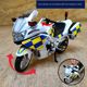 Simulated motorcycle police car model steering shock absorber alloy motorcycle CF650G ornament children's toy armed police car