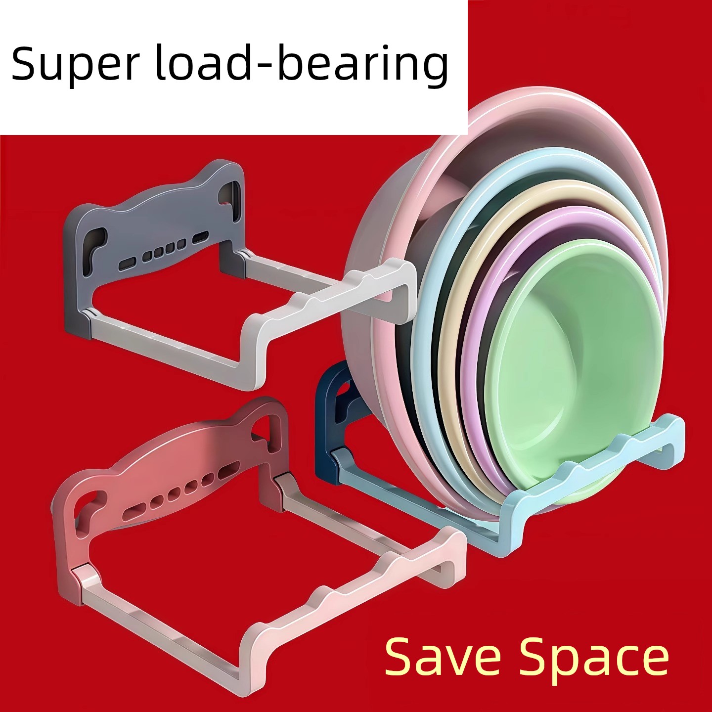 Foldable Wall-Mounted Washbasin Rack Bathroom Punch-free Storage Rack Bathroom Toilet Bath Foot Basin Storage Drain Rack