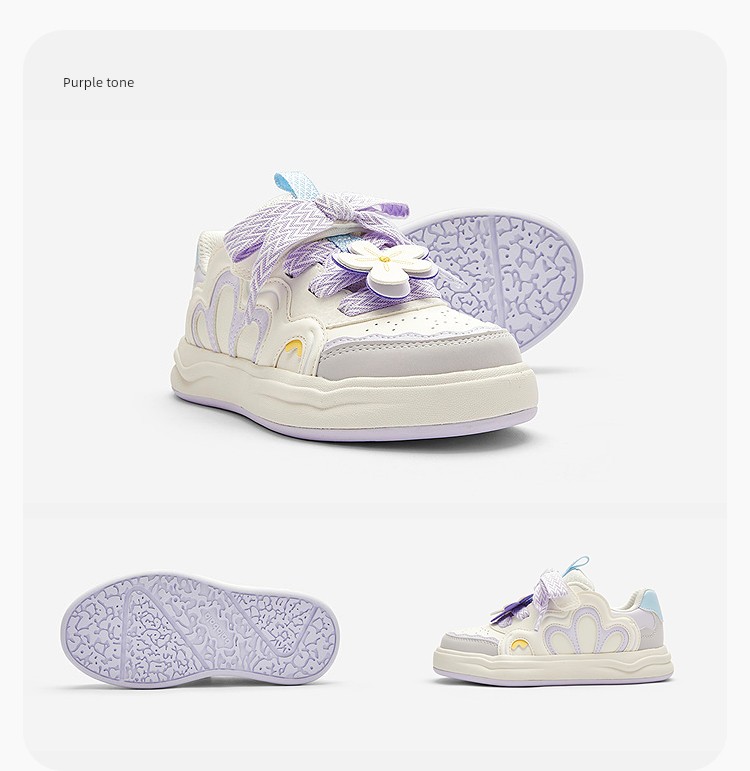 Balabala Kidsren's Shoes, Kidsren's Sneakers, Low-Top Girls' White Shoes, 2026 Summer New Style, Sweet Mesh Breathable Shoes — 18