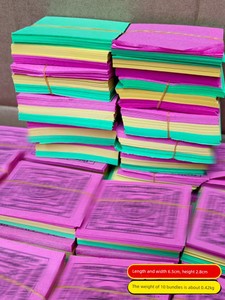 10 Bundles of Tibetan Incense Offering Paper, Three-Color Paper, Eco-Friendly Bamboo Pulp Paper with Clear Printed Patte