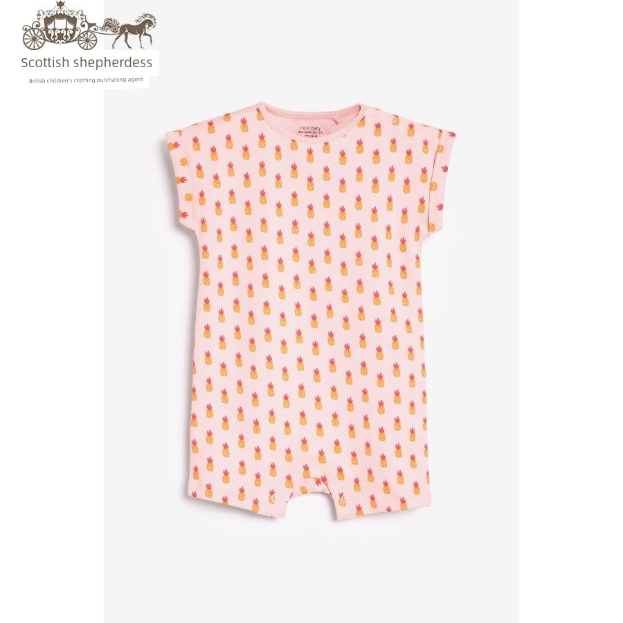 In-Stock Next Children's Clothing for Girls, Pink Floral Bird Print Sleeveless Short-Sleeve Romper Jumpsuit — 5