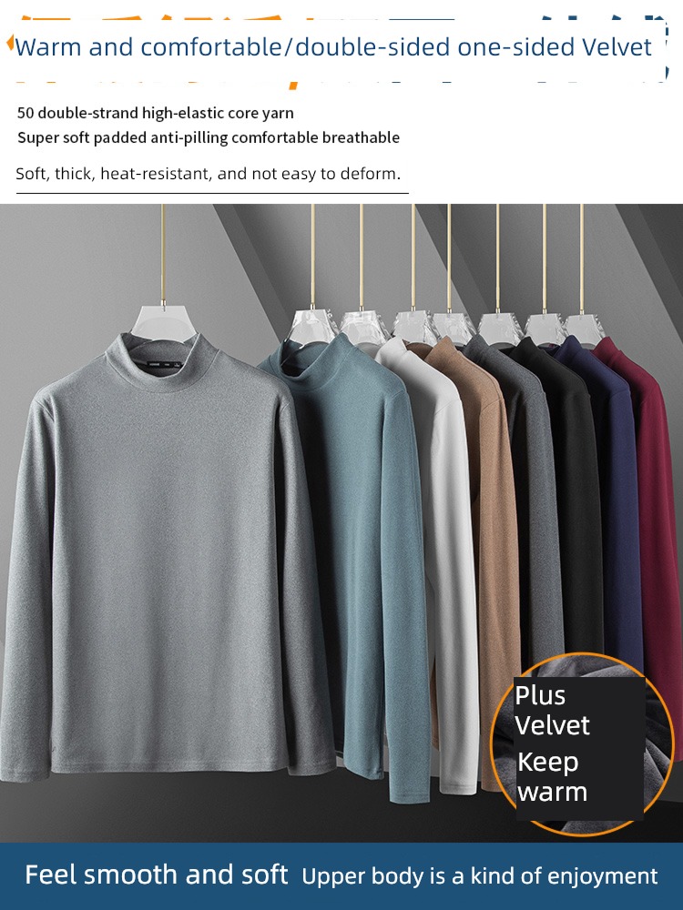 two-sided Derong Half high collar thickening Long sleeve Undershirt