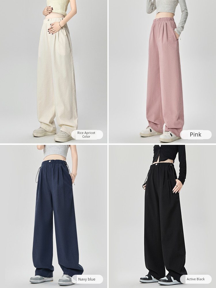 Maternity Pants for Autumn That Don'T Squeeze the Belly, Wide-Leg Pants for Summer, Thin Straight-Leg Pants for Pregnant Women, Petite Long Pants for Autumn — 2