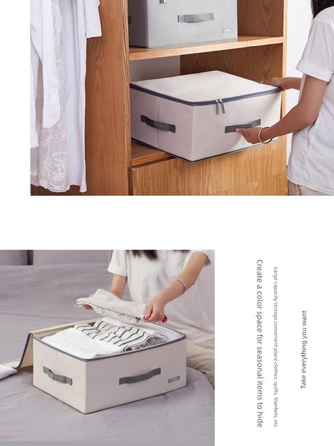 Oxford cloth clothes storage bags for household wardrobe clothes storage box for student dormitory bed quilt tidy bag