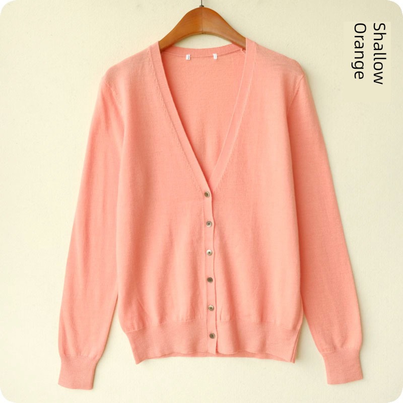 External order Tail goods Women V-neck wool Cardigan Spring