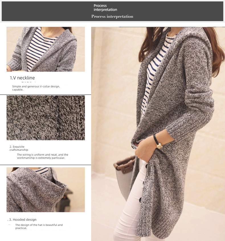 Korean version easy Big size Coarse wool Cap Sweater