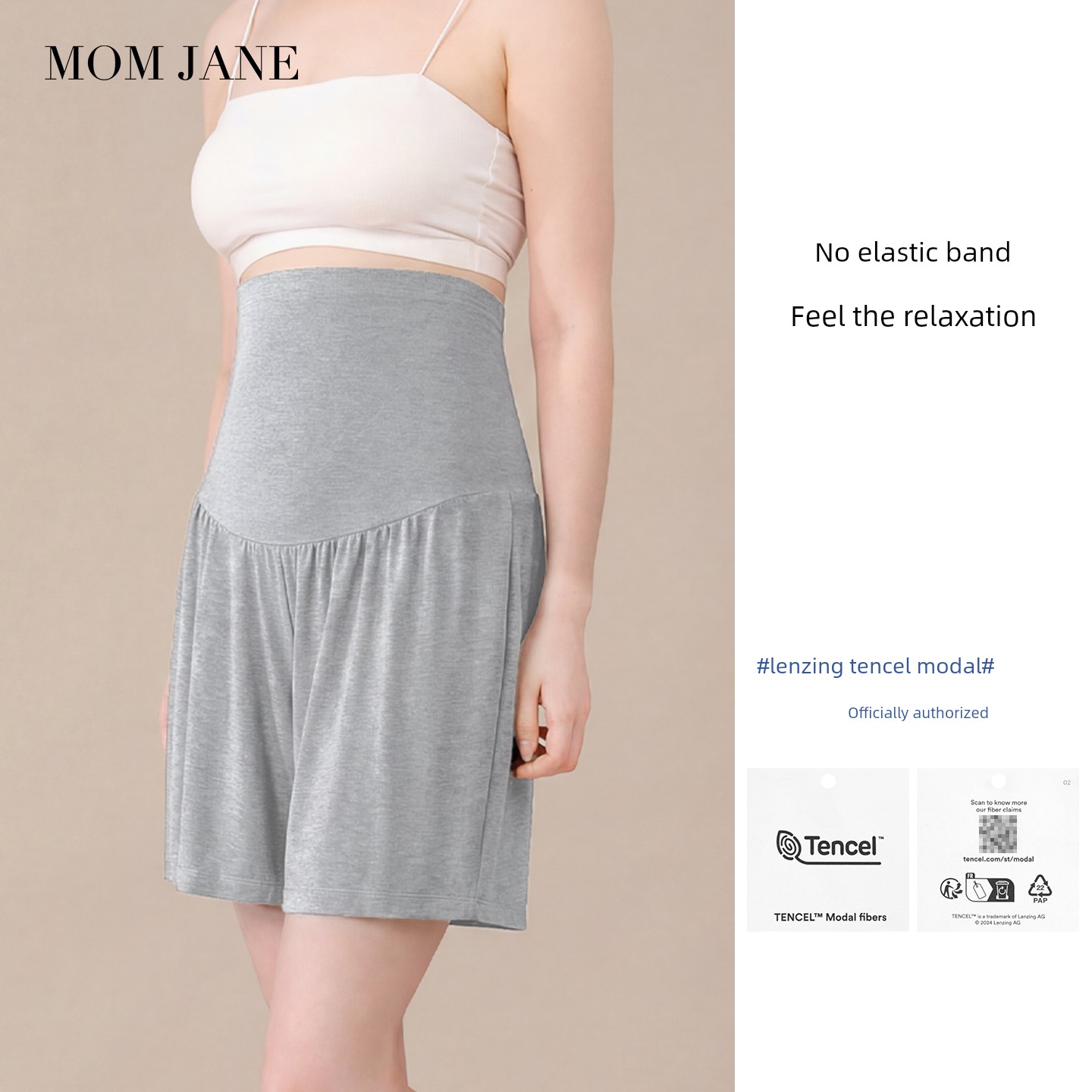Fashion Tape Thin Modal Plus Size Shorts for Pregnant Women — 2
