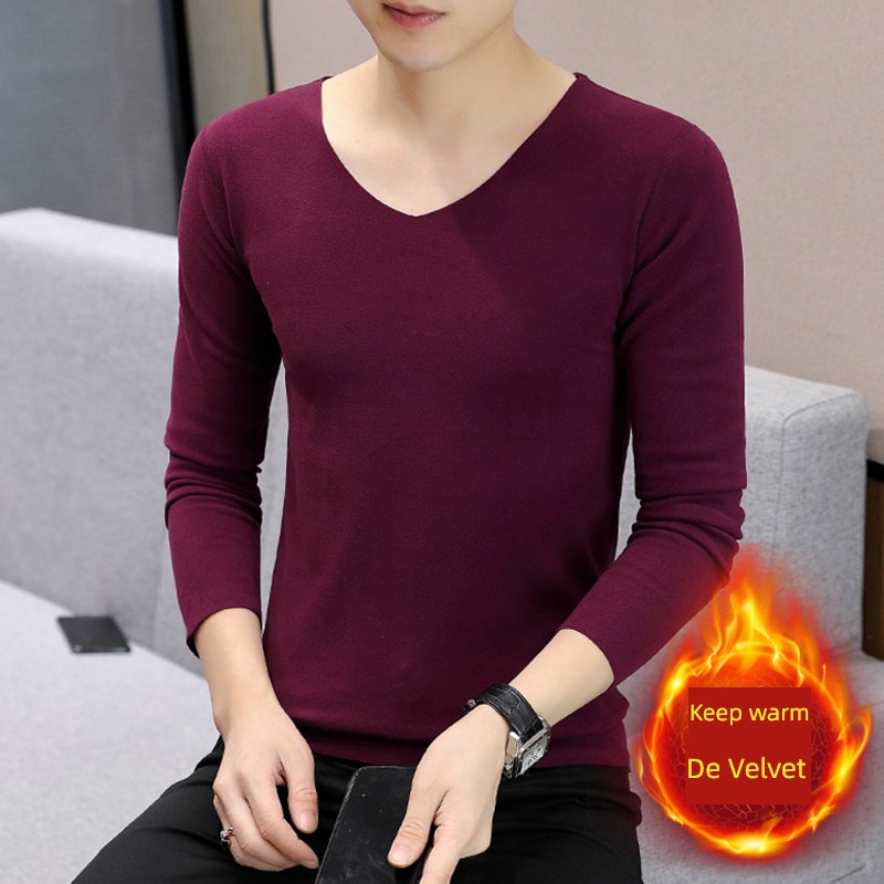 man Low collar constant temperature keep warm Underwear Long sleeve T-shirt