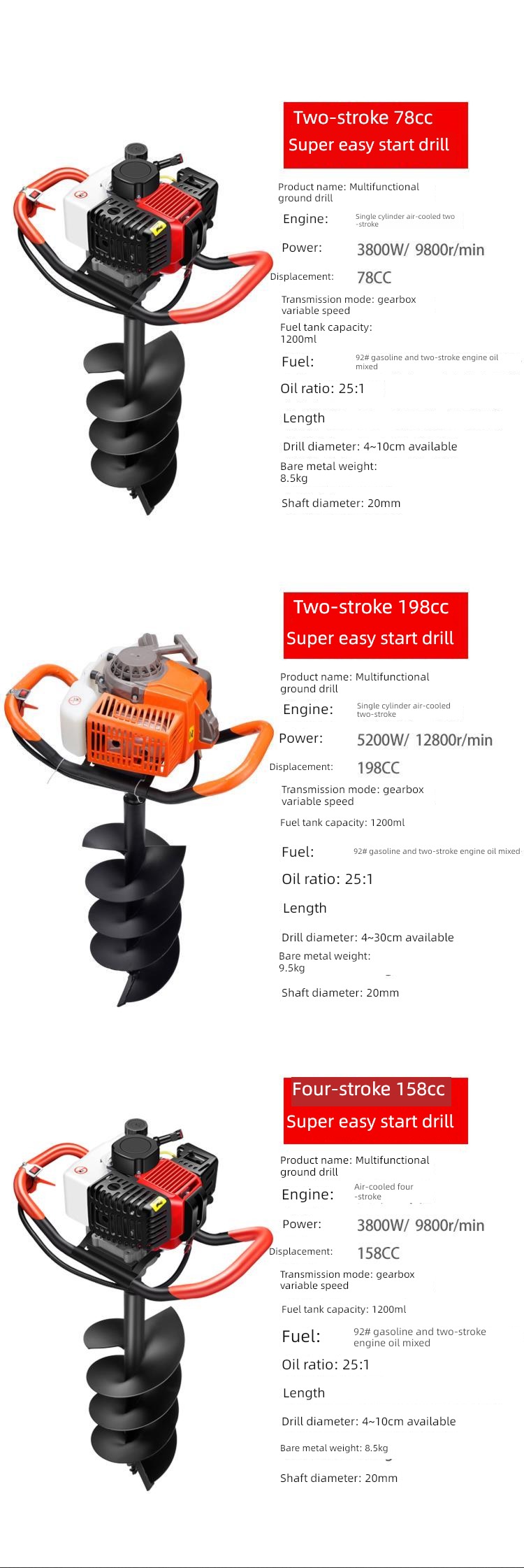 high-power apply fertilizer orchard plant Planting trees Ground drill