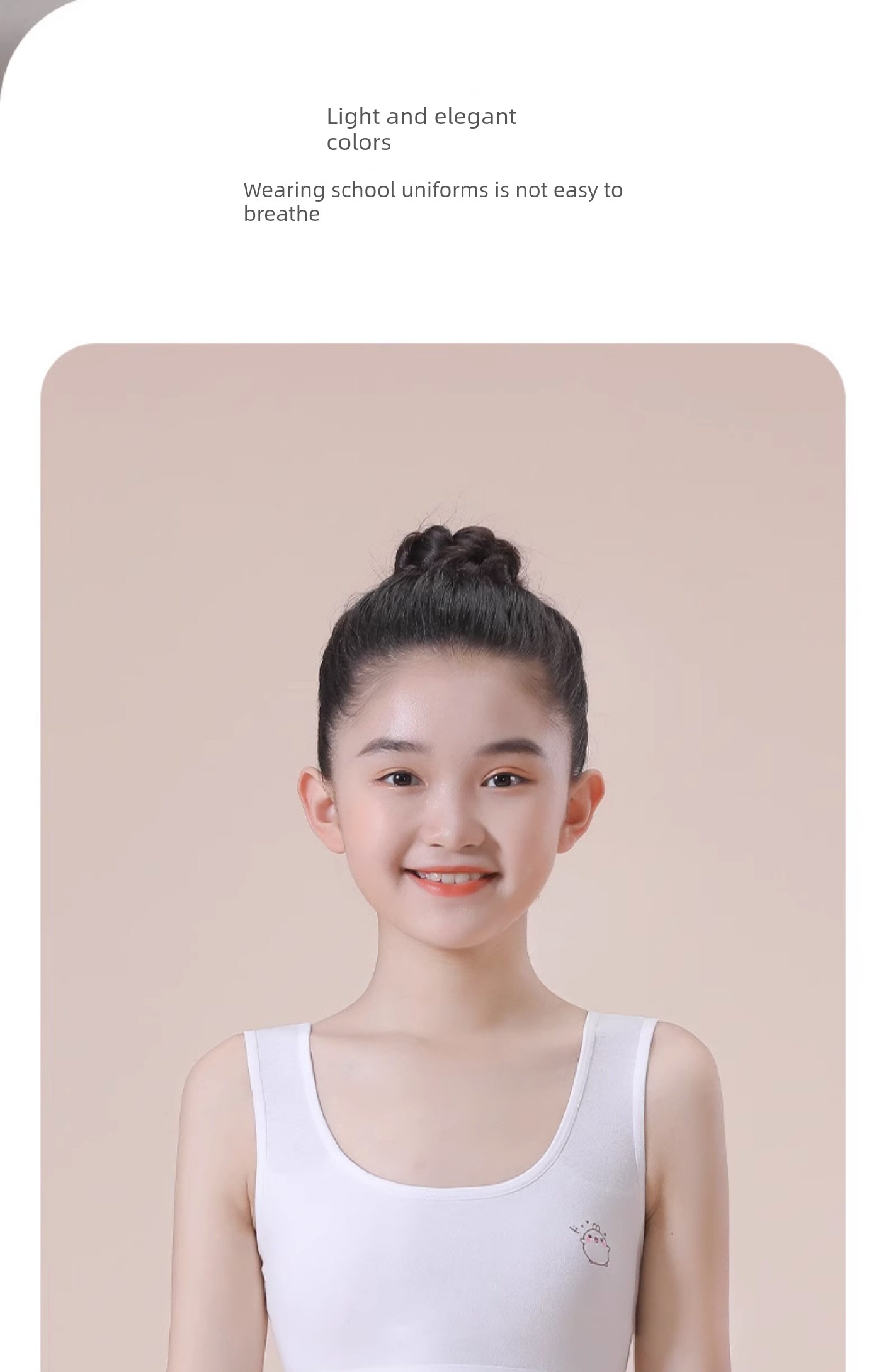 Pure Cotton Girls' Underwear for the First Stage of Development, Suitable for Elementary School Students Aged 7-12, Cotton Vest for Older Children and — 26