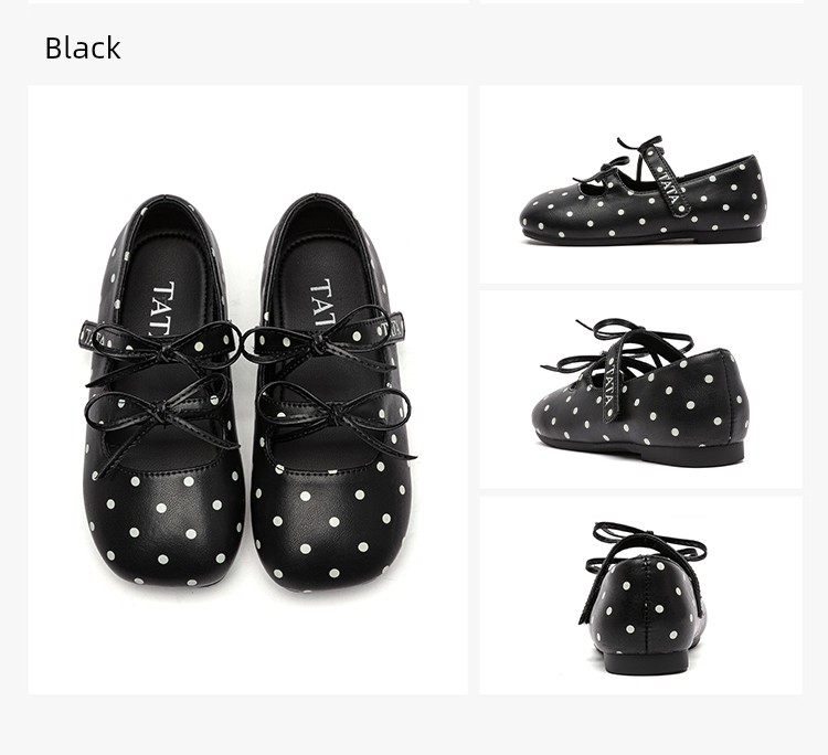 Tata Children's Shoes Girls' Polka Dot Mary Jane Shoes Autumn New Little Girl Princess Shoes Kidsren's Fashion Shoes — 14