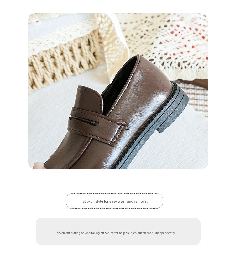 Boys' Black Leather Performance Shoes, Children's 2026 New Model, Comfortable Host-Style Shoes for Boys, Stylish and Comfortable for Long Standing — 14