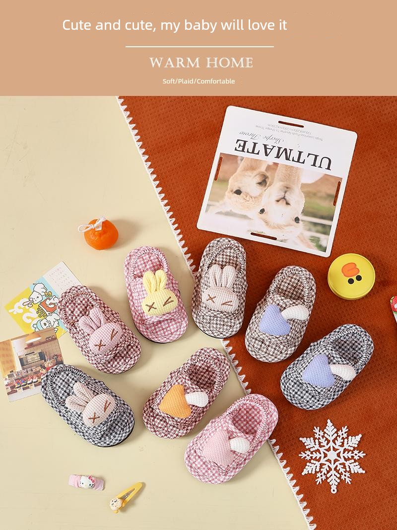 Children's Cloth Cotton Slippers Toddler Little Girl 1-2-3 Years Old Non Slip Soft Bottom Home Shoes Baby Slippers — 5