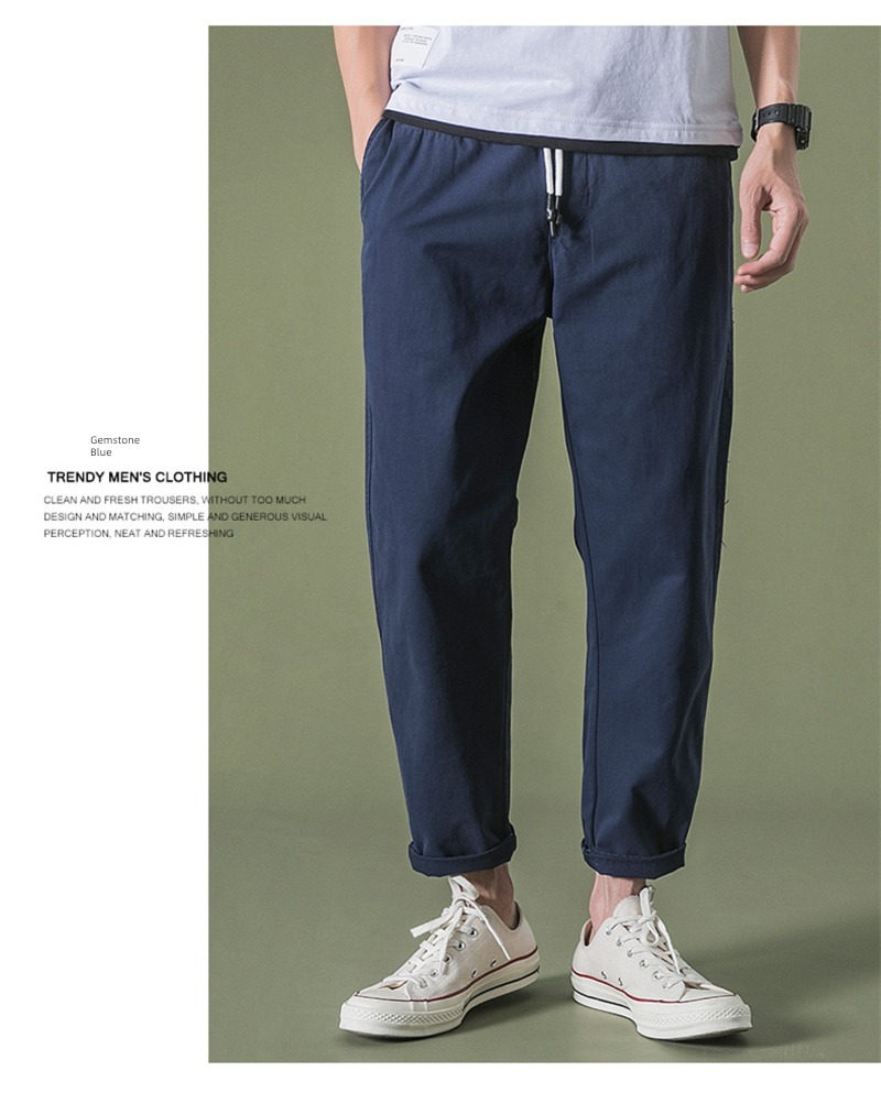 autumn Nine points Korean version Self-cultivation Chaopai Men's style Overalls