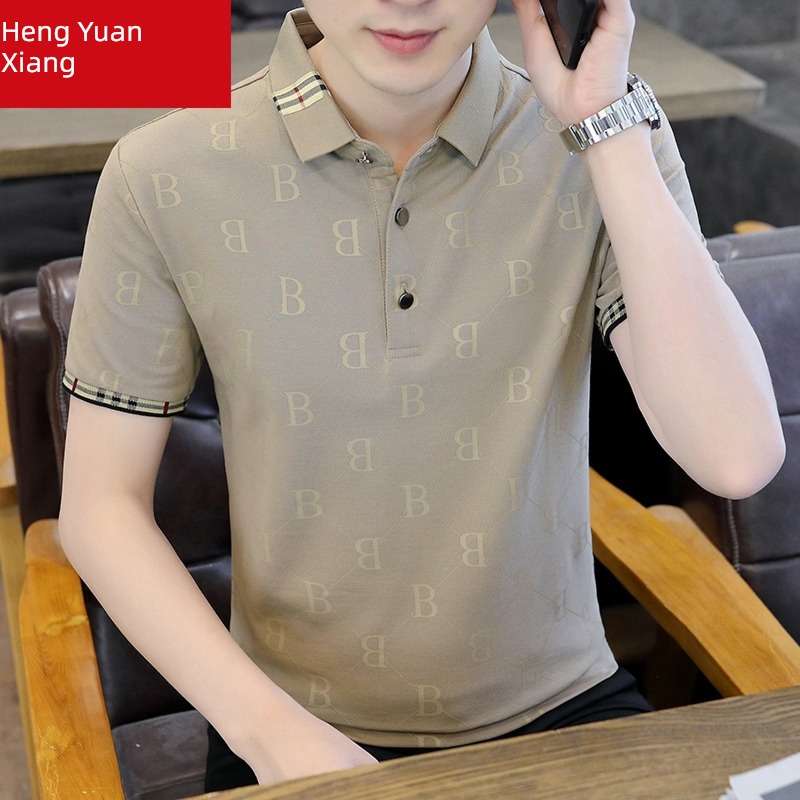 hyz  high-end man leisure time business affairs Short sleeve T-shirt