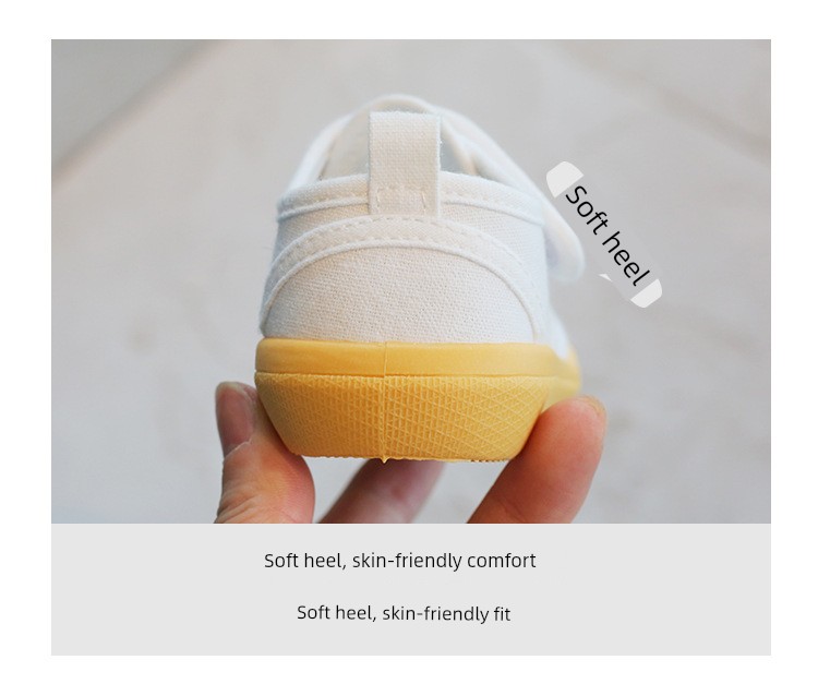 Kindergarten Indoor Shoes for Girls 2026 New Breathable Low-Top Soft-Soled Non-Slip Versatile Magic Tape White Shoes — 9