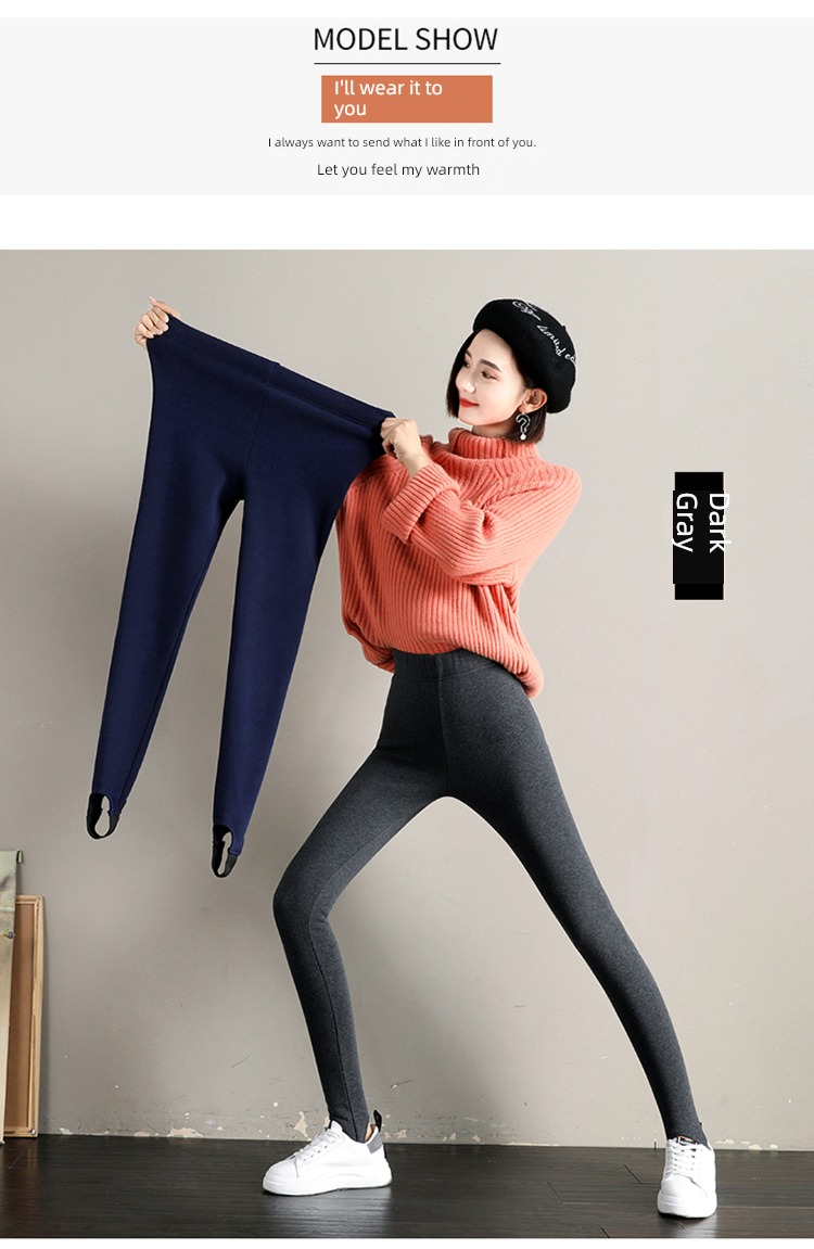 ma'am pure cotton Self-cultivation Show thin Step on one's feet Plush Leggings