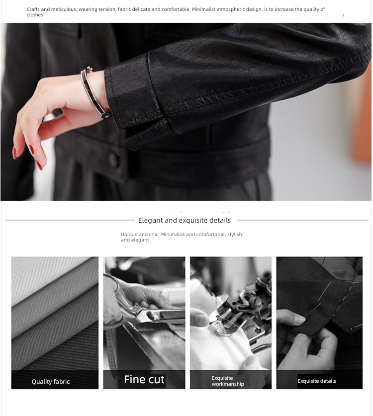 have cash less than that is registered in the accounts autumn Women's wear little chap loose coat leather clothing