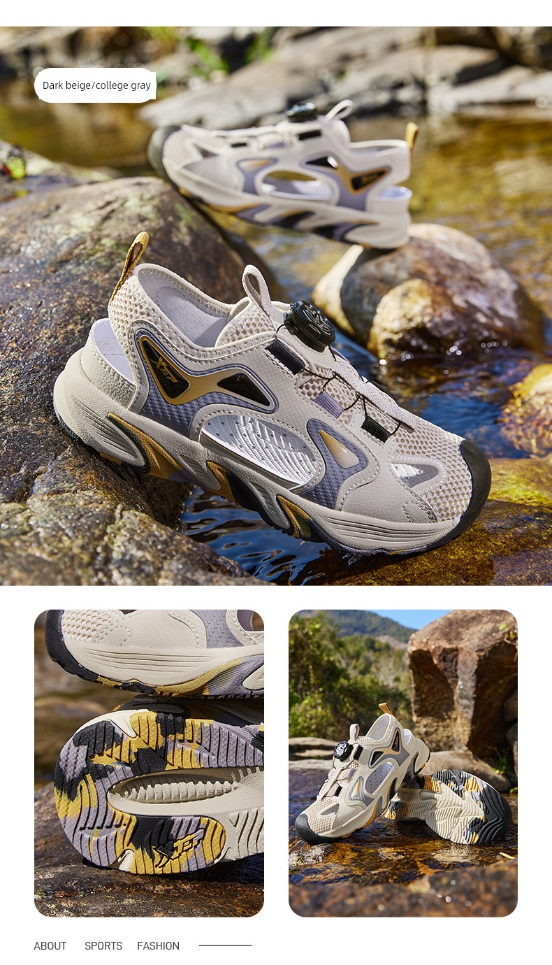 Xtep Children's Shoes, Boys' Sandals, Big Children's Shoes, New Summer Sandals, Rotating Buckle, Hollow Design, Non-Slip, Wear-Resistant Beach Shoes — 5