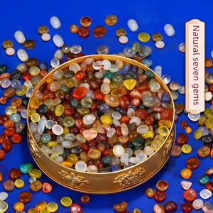 Sanmanduo Natural Colored Agate Stone Seven Gemstones for Mandala Crystal Aquamarine Raw Ore Gravel for Buddha Ornaments