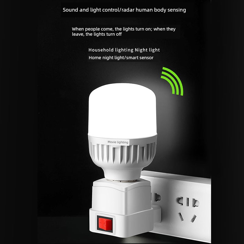 Plug-In Sensor Light That Turns on When People Approach, Smart Night Light with Automatic Human Radar and Voice Control for Corridors, Hallways, and Bathrooms