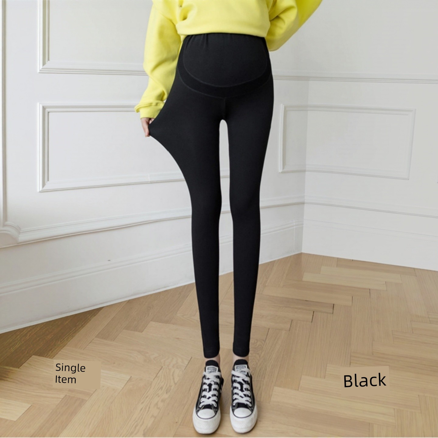 Maternity Pants for Autumn, Thin Fleece, Outerwear, Belly Support Pants, Trendy Mom Style, Non-Tightening on the Belly during Pregnancy, Winter — 2