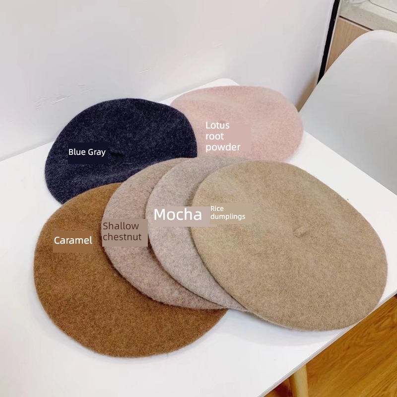 Autumn and winter Australia All wool Painter's hat Retro Big head circumference