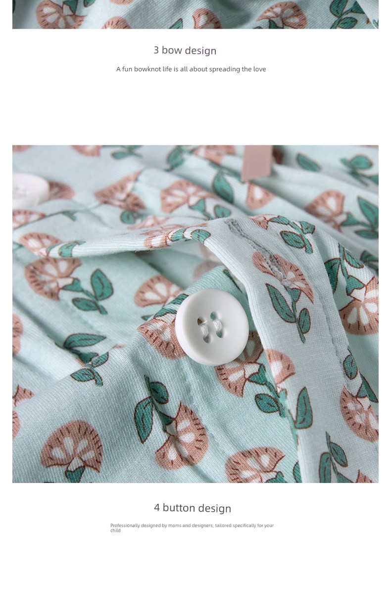 Grilizai 2026 Spring/Summer Girls' Pajamas Cute Short-Sleeve Home Set Modal Cotton Breathable Children's Homewear — 10