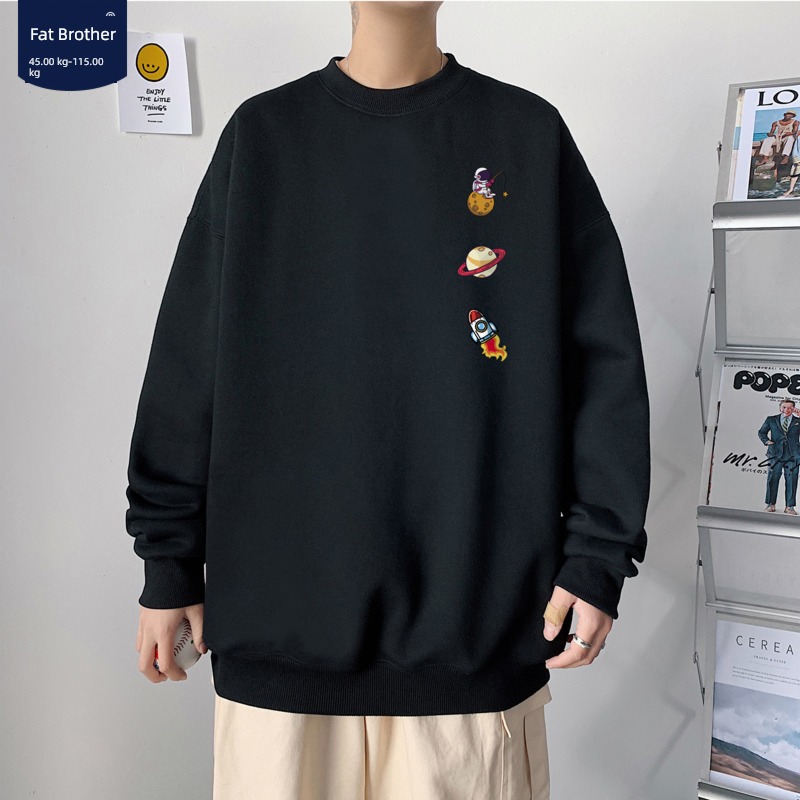 Chubby brother Spring and Autumn ins leisure time Round neck Sweater